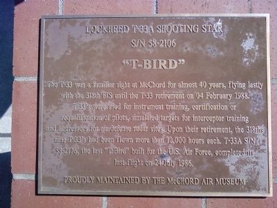 Lockheed T-33A Shooting Star Marker. Click for full size. Lockheed T-33A Shooting Star Marker image. Click for full size.