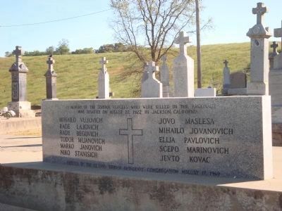 Graves of Victims of Argonaut Mining Tragedy. Click for full size. Graves of Victims of Argonaut Mining Tragedy image. Click for full size.