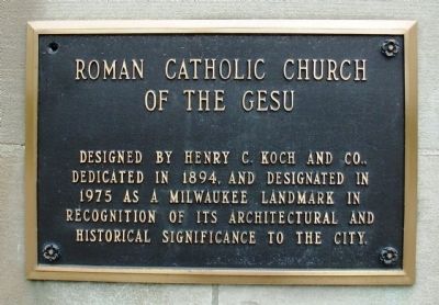 Roman Catholic Church of the Gesu Marker image. Click for full size.