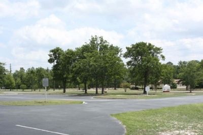 Sandy Level Baptist Church Marker, seen along Blythewood Road (State Road 40-59), in background image. Click for full size.