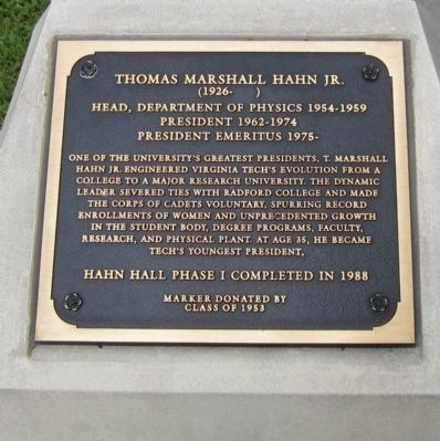 Thomas Marshall Hahn Jr. Marker. Click for full size. Thomas Marshall Hahn Jr. Marker image. Click for full size.