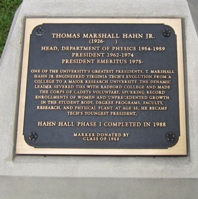 Thomas Marshall Hahn Jr. Marker image. Click for full size.