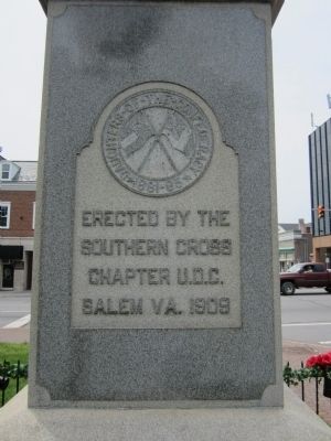 Roanoke County Confederate Monument (rear). Click for full size. Roanoke County Confederate Monument (rear) image. Click for full size.