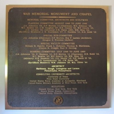 War Memorial Monument and Chapel plaque. Click for full size. War Memorial Monument and Chapel plaque image. Click for full size.
