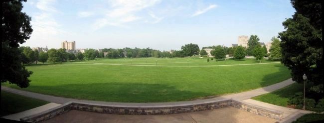 View of the Virginia Tech Drillfield from the War Memorial Chapel image. Click for full size.