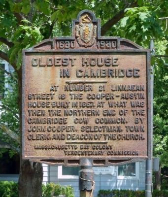 Oldest House in Cambridge Marker image. Click for full size.