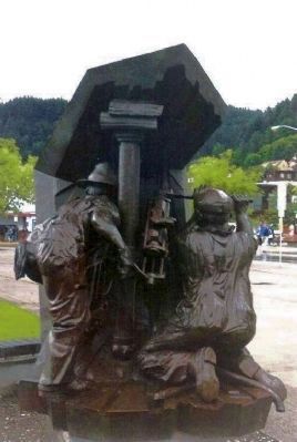 Hard Rock Miners monument, as seen in 1995 image. Click for full size.