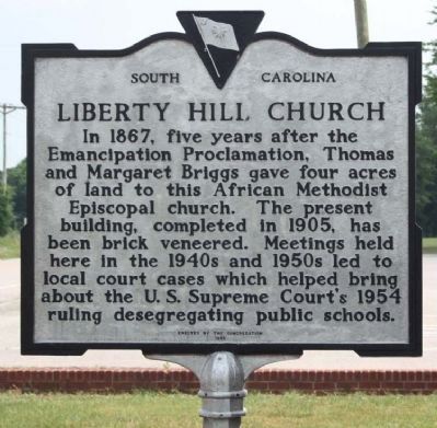 Liberty Hill Church Marker, new paint job image. Click for full size.