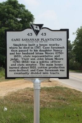 Cane Savannah Plantation Marker Reverse image. Click for full size.