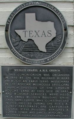 Wesley Chapel A.M.E. Church Marker image. Click for full size.