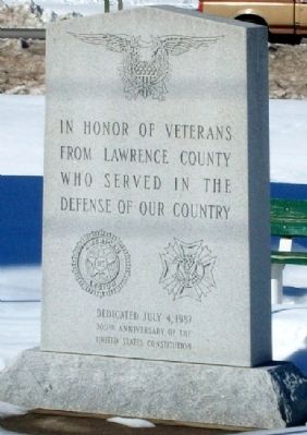 Lawrence County Veterans Memorial. Click for full size. Lawrence County Veterans Memorial image. Click for full size.