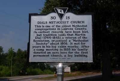 Dials Methodist Church Marker -<br>Front. Click for full size. Dials Methodist Church Marker -<br>Front image. Click for full size.