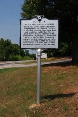 Dials Methodist Church Marker -<br>Front image. Click for full size.