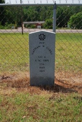 Pvt. Nathan W. Curry Tombstone image. Click for full size.