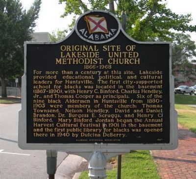 Original Site of Lakeside United Methodist Church Marker [Reverse] image. Click for full size.