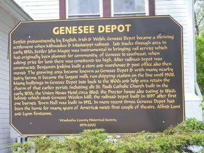 Genesee Depot Marker image. Click for full size.
