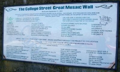 The College Street Mosaic Wall. Click for full size. The College Street Mosaic Wall image. Click for full size.