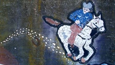 Cowboy on Mosaic Wall. Click for full size. Cowboy on Mosaic Wall image. Click for full size.