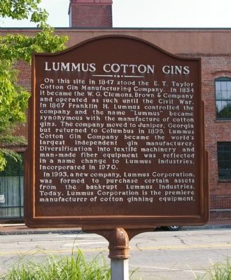 Lummus Cotton Gins Marker image. Click for full size.