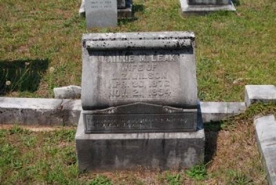 Nannie M. Leak Tombstone. Click for full size. Nannie M. Leak Tombstone image. Click for full size.