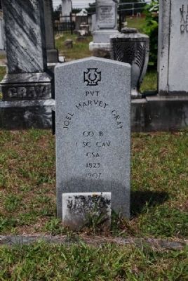 Pvt. Joel Harvey Gray Tombstone image. Click for full size.