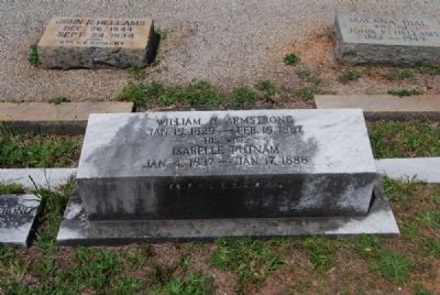 William H. Armstrong & Isabelle Putnam -<br>Original Tombstone. Click for full size. William H. Armstrong & Isabelle Putnam -<br>Original Tombstone image. Click for full size.