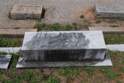 William H. Armstrong & Isabelle Putnam -<br>Original Tombstone image. Click for full size.