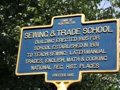 Sewing & Trade School Marker. Click for full size. Sewing & Trade School Marker image. Click for full size.