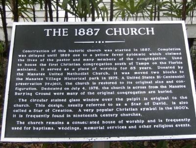 The 1887 Church Marker image. Click for full size.