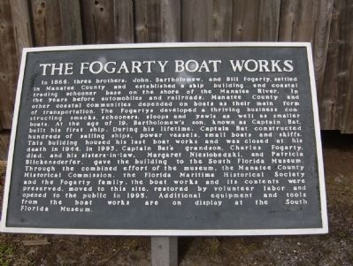 The Fogarty Boat Works Marker image. Click for full size.