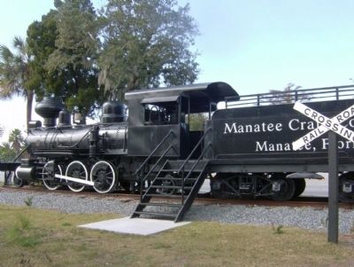 Train outside the entrance to the park image. Click for full size.