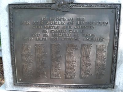 Livingston World War II Memorial Marker image. Click for full size.