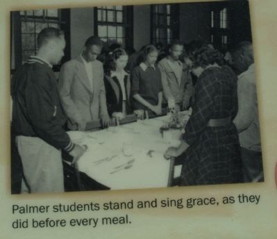 Students stand and sing grace, as they did before every meal.. Click for full size. Students stand and sing grace, as they did before every meal. image. Click for full size.