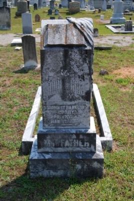 Pvt. John Franklin Curry -<br>Original Tombstone. Click for full size. Pvt. John Franklin Curry -<br>Original Tombstone image. Click for full size.