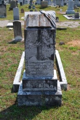 Pvt. John Franklin Curry -<br>Original Tombstone image. Click for full size.