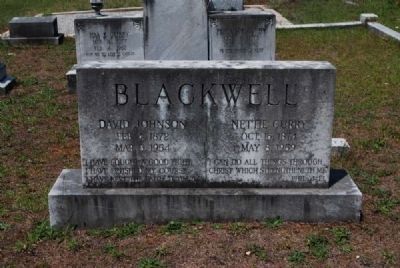 David Johnson & Nettie Curry Blackwell Tombstone image. Click for full size.