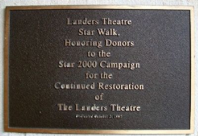 The Landers Theatre Star Walk Marker image. Click for full size.