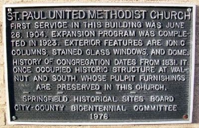 St. Paul United Methodist Church Marker image. Click for full size.