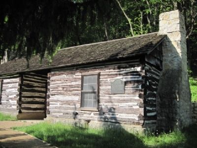 Louis Arriandeaux Log House and Marker. Click for full size. Louis Arriandeaux Log House and Marker image. Click for full size.