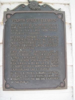Fourth Street Elevator Marker image. Click for full size.
