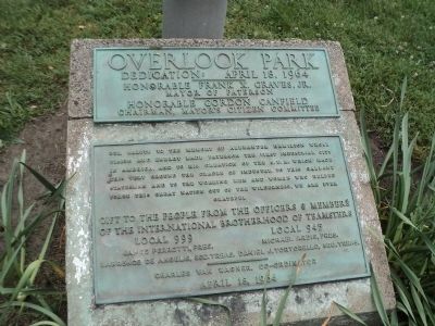 Overlook Park Marker. Click for full size. Overlook Park Marker image. Click for full size.