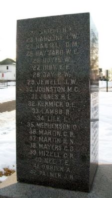 World War I Memorial Honored Dead. Click for full size. World War I Memorial Honored Dead image. Click for full size.