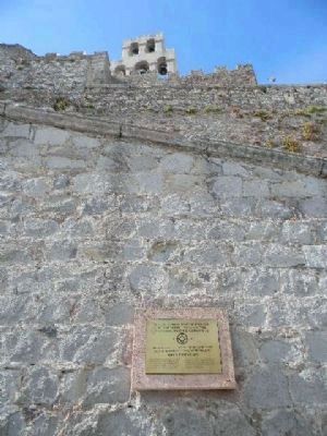 Historic Centre (Chorá) Marker at the Monastery of Saint John the Theologian. Click for full size. Historic Centre (Chorá) Marker at the Monastery of Saint John the Theologian image. Click for full size.