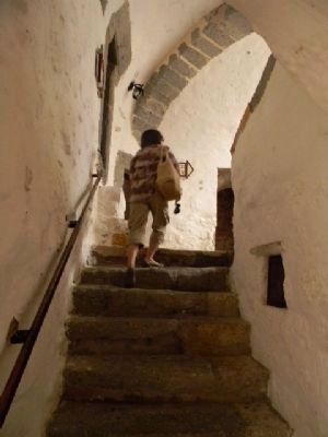 Stairway to the monastery's upper levels. Click for full size. Stairway to the monastery's upper levels image. Click for full size.