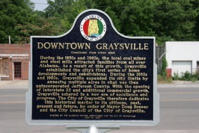 Downtown Graysville Marker (Side B) image. Click for full size.