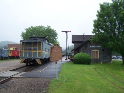 Hocking Valley Railway Marker and Nelsonville Station image. Click for full size.