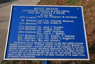 Woods' Brigade Marker. Click for full size. Woods' Brigade Marker image. Click for full size.