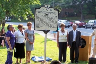 Warren County High School and Massive Resistance Marker. Click for full size. Warren County High School and Massive Resistance Marker image. Click for full size.