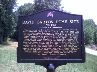 David Barton Home Site Marker image. Click for full size.