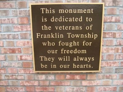 Franklin Township Veterans Monument image. Click for full size.